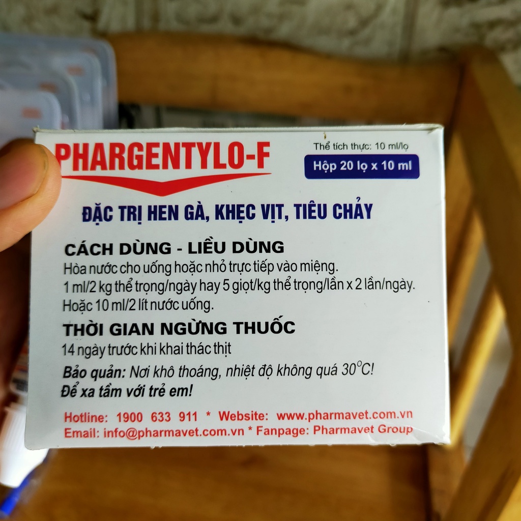 Phargentylo F Chai 10ml dạng uống, cho vật nuôi