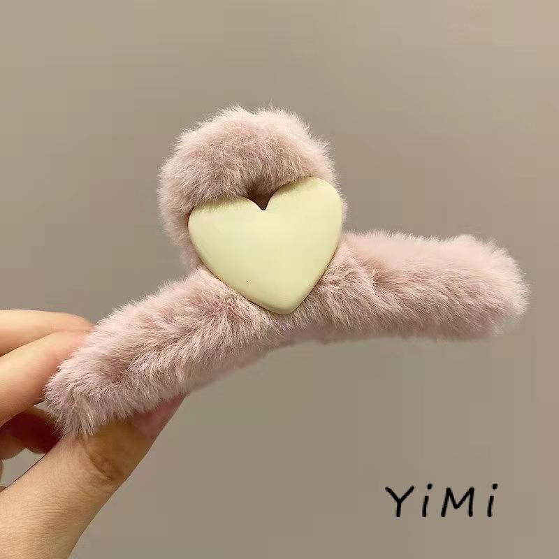 Kẹp Tóc Hình Cá Mập Hoạt Hình Bằng Vải Len Nỉ Kích Thước Lớn Thời Trang Thu Đông Cho Nữ