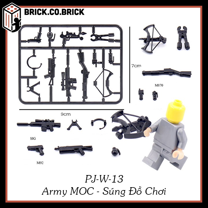 Phụ kiện MOC Army Vũ Khí Hiện Đại Đồ Chơi Lắp Ráp Mô Hình Sáng Tạo Trang Trí Quân Đội PJ-W-13