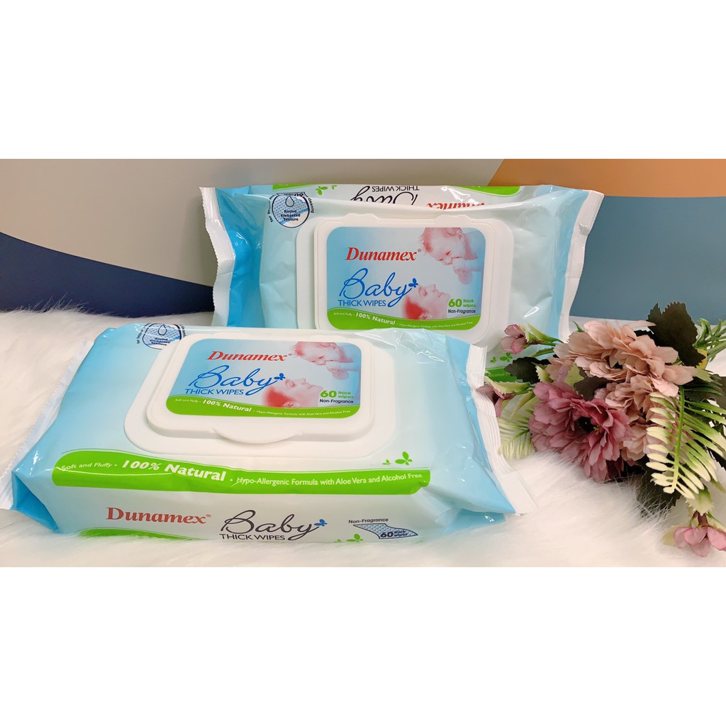 Khăn giấy ướt trẻ em Dunamex 60 miếng