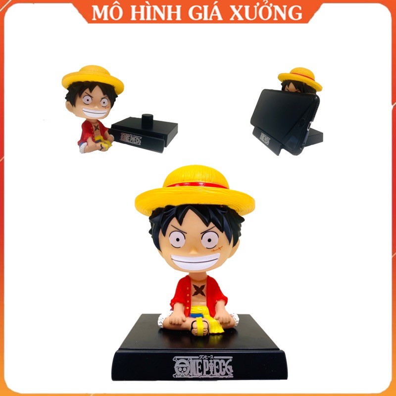 Mô Hình Monkey D. Luffy "Mũ Rơm" Lắc Đầu - Trang trí taplo ô tô - Trang trí bàn học bàn , bàn làm việc - Kê Điện Thoại