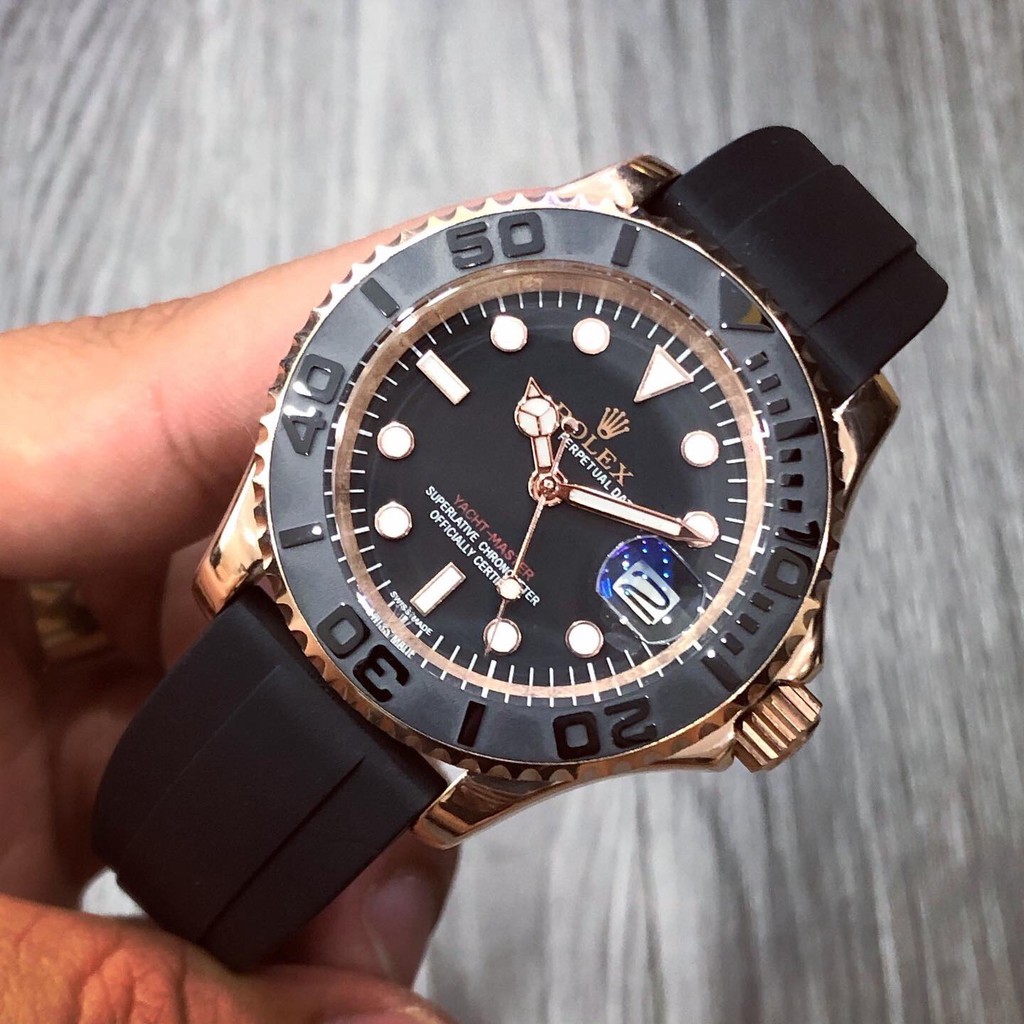 Đồng Hồ Cơ Nam RL Yacht- Master Dây Cao Su Cao Cấp, Khả Năng Chống Nước Vượt Trội, Bảo Hành 24 Tháng