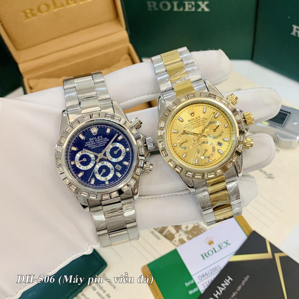 Đồng hồ nam Rolex - mặt tròn máy pin cao cấp có bảo hành DH506 Shop404