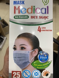 Khẩu Trang Y Tế Hộp 25 Chiếc (loại 4 lớp)