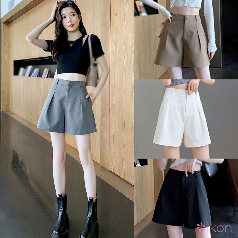 Quần Short Nữ Ống Rộng Lưng Cao Thời Trang