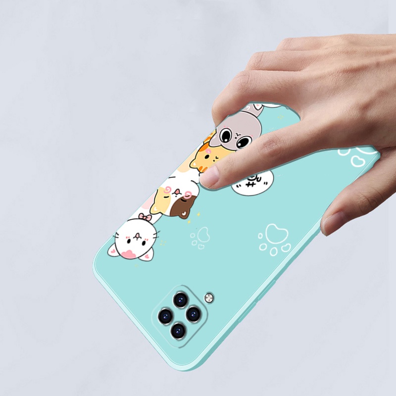 Ốp lưng samsung a12 samsung a22 4g Ốp Điện Thoại Silicon Mềm Mịn Bảo Vệ Cho samsung a12 samsung a22 4g DZMM01 viền vuông cute