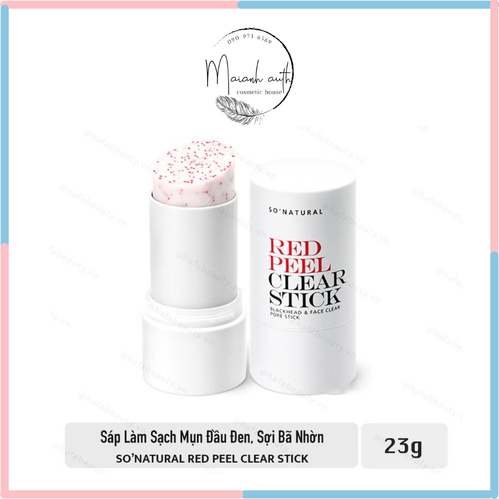 Sáp lăn So Natural  RED PEEL CLEAR STICK PORE BLACKHEAD &amp; FACE thanh lăn giảm mụn đầu đen red peel