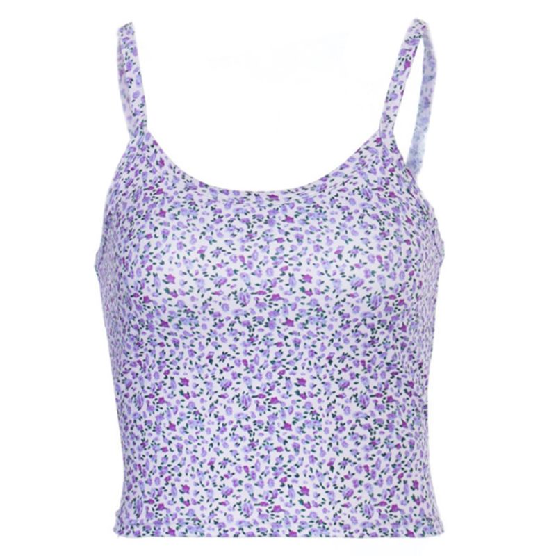 Áo Croptop Hai Dây Họa Tiết Hoa Xinh Xắn Nhiều Màu Sắc