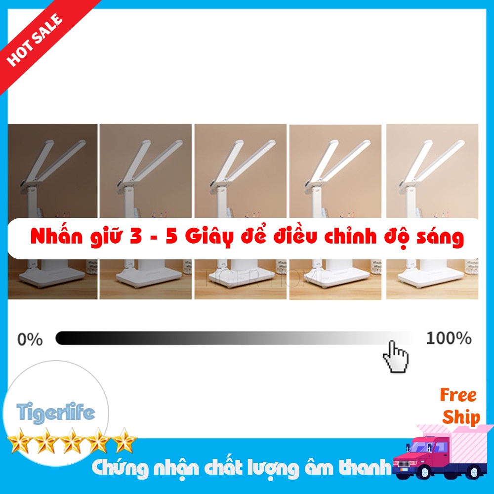 Đèn học tích điện, Đèn bàn học chống cận tích hợp màn hình LCD -  Pin 3200Mh bảo vệ thị lực an toàn