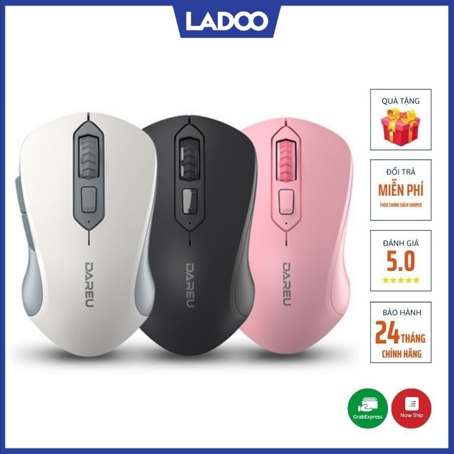 Chuột không dây Dareu LM115G Black/Pink - BẮT XA 10M - Bảo hành 24 tháng chính hãng | BigBuy360 - bigbuy360.vn