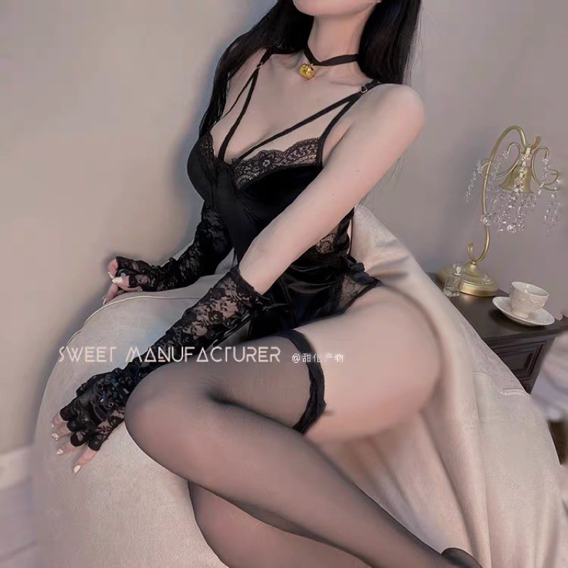 Cosplay nàng thỏ, bodysuit dây khoét ngực đen/đỏ LL2375 / COSPLAY THỎ NHUNG | BigBuy360 - bigbuy360.vn