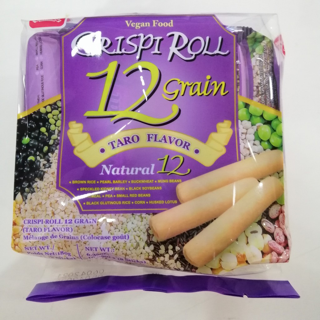 Bánh Quy Dinh Dưỡng 12 Loại Ngũ Cốc PeiTien Crispi Roll 12 Grain Vị Khoai Môn (Gói 180g)