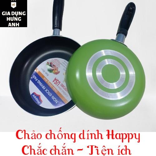 Chảo chống dính hợp kim nhôm cao cấp Happy cỡ 18cm - 30cm siêu bền