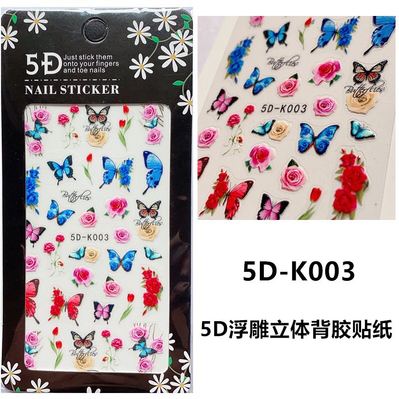 sticker 5d nổi dán móng tay nail mẫu mới