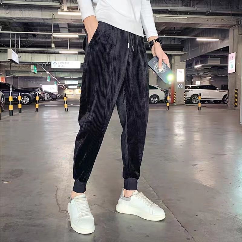 Quần Dài Ôm Chân Vải Nhung Kiểu Hàn Quốc Cá Tính Cho Nam