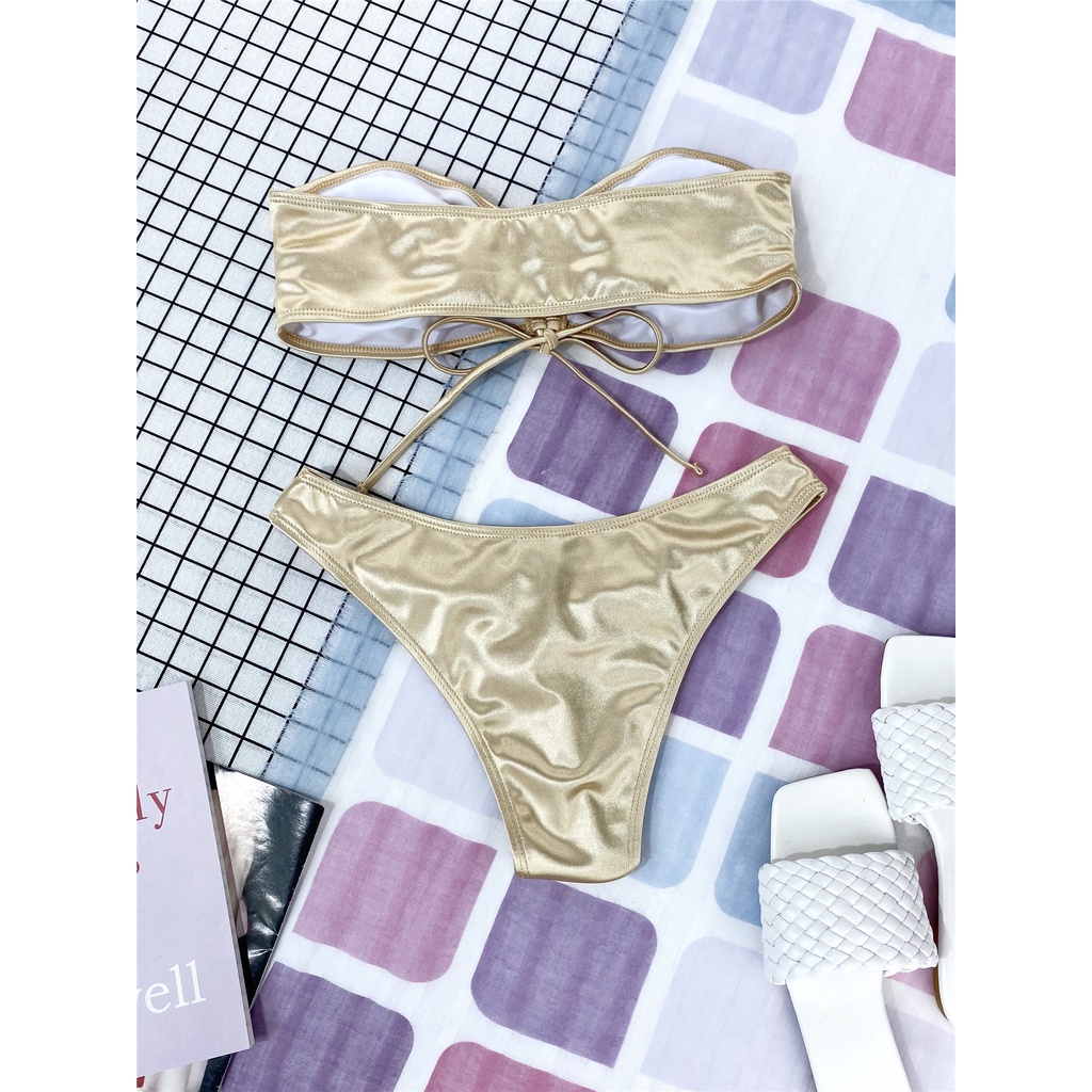 Bộ bikini không dây co giãn màu sắc lấp lánh cho nữ YX51
 | BigBuy360 - bigbuy360.vn