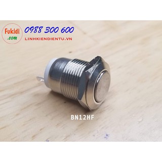 Nút nhấn vỏ kim loại, phi 12mm, chống thấm nước