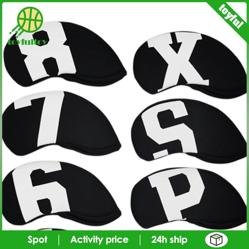 Set 10 Vỏ Bọc Đầu Gậy Đánh Golf 4,5,6,7,8,9,A,x Màu Trắng