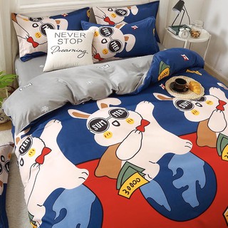 Bộ vỏ chăn ga gối Thỏ Summer siêu cute (mua kèm Vỏ gối ôm ngẫu nhiên)