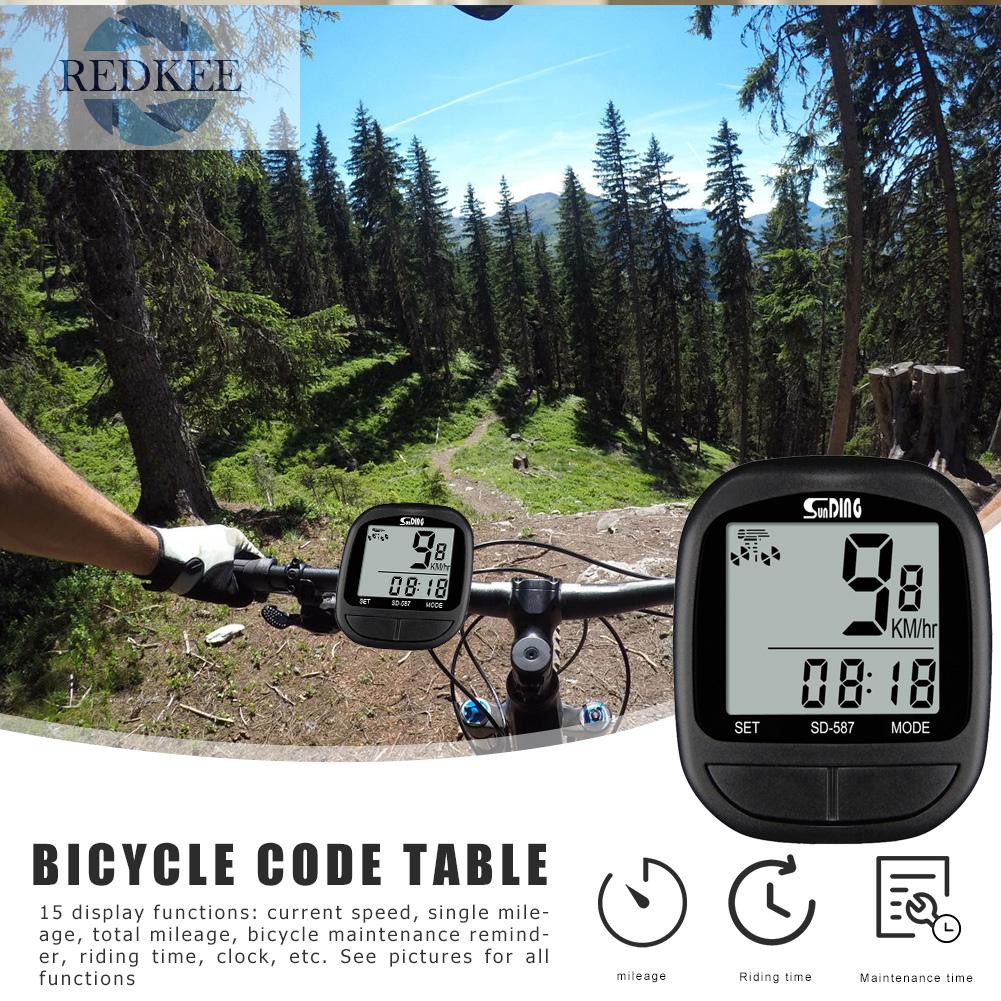 Đồng hồ đo tốc độ xe đạp có màn hình LCD chống thấm nước tiện lợi