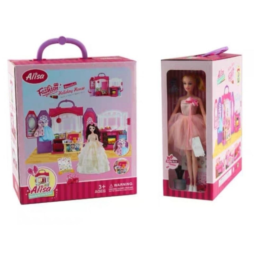 Bộ Đồ Chơi Ngôi Nhà Búp Bê Barbie Xinh Xắn Dành Cho Bé