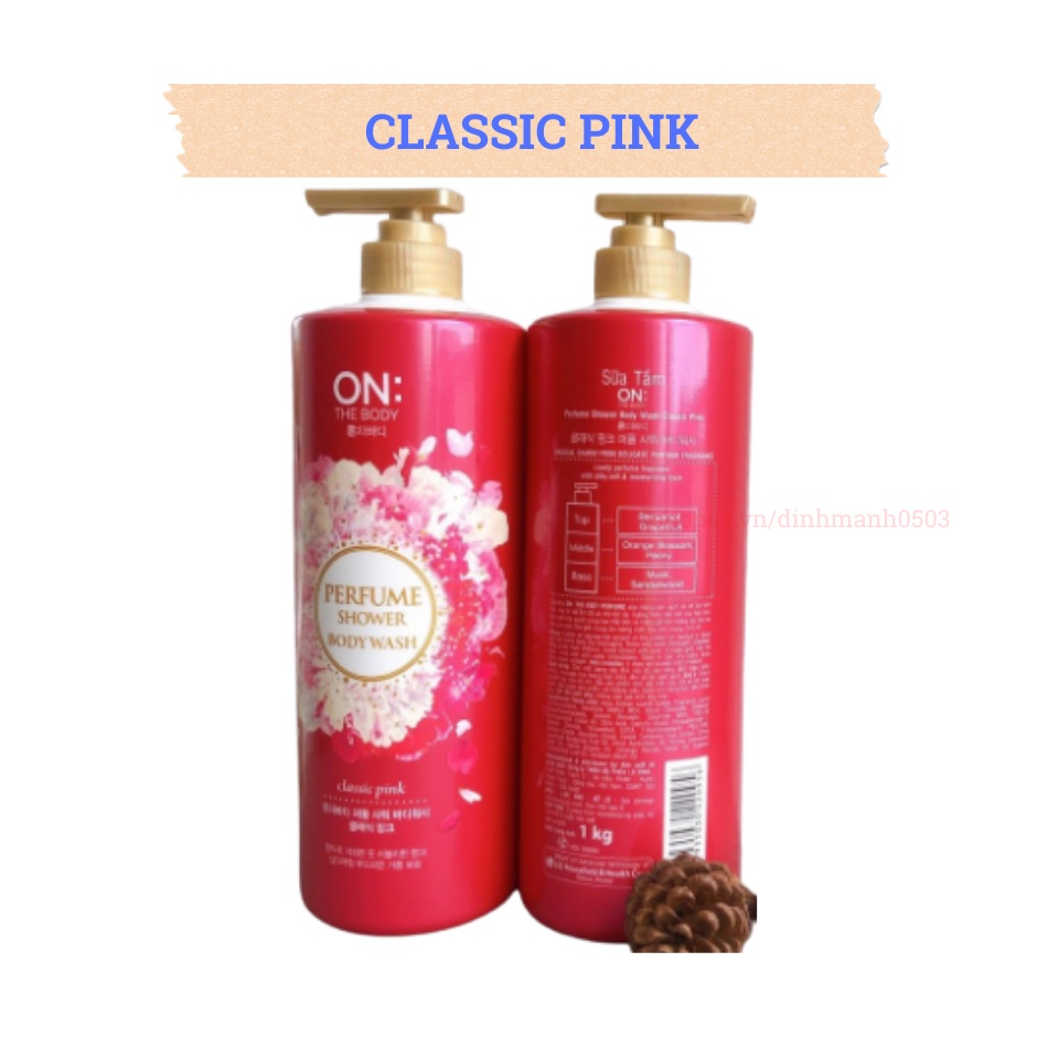 Sữa Tắm Dưỡng Ẩm, Dưỡng Da Hương Nước Hoa Hàn Quốc On: The Body Classic Pink – Violet Dream – Whitening &amp; Perfume 1000ml