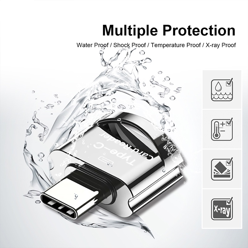Đầu Đọc Thẻ Nhớ Loại C TF Micro-SD OTG Cho Điện Thoại/Máy Tính