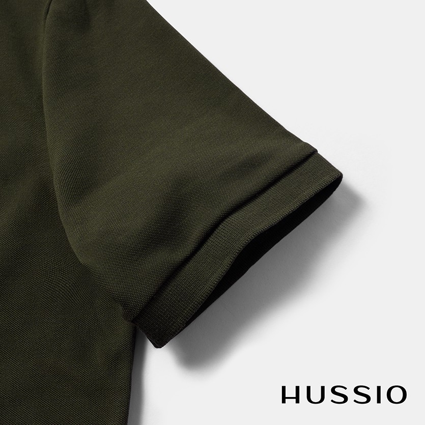 Áo polo nam HUSSIO tay ngắn màu rêu sang trọng | BigBuy360 - bigbuy360.vn
