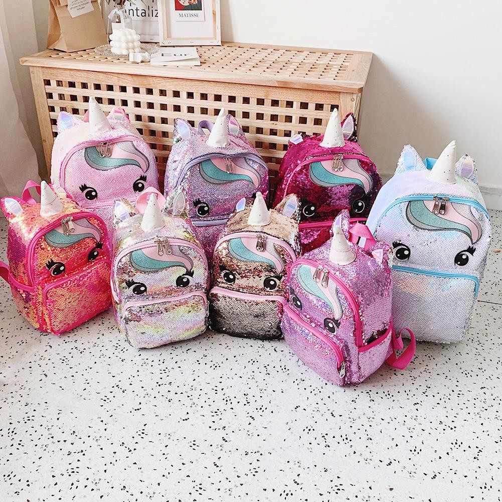 Cartoon Cute Women Sequin Backpack Teenager Girl Shoulder Book Schoolbag