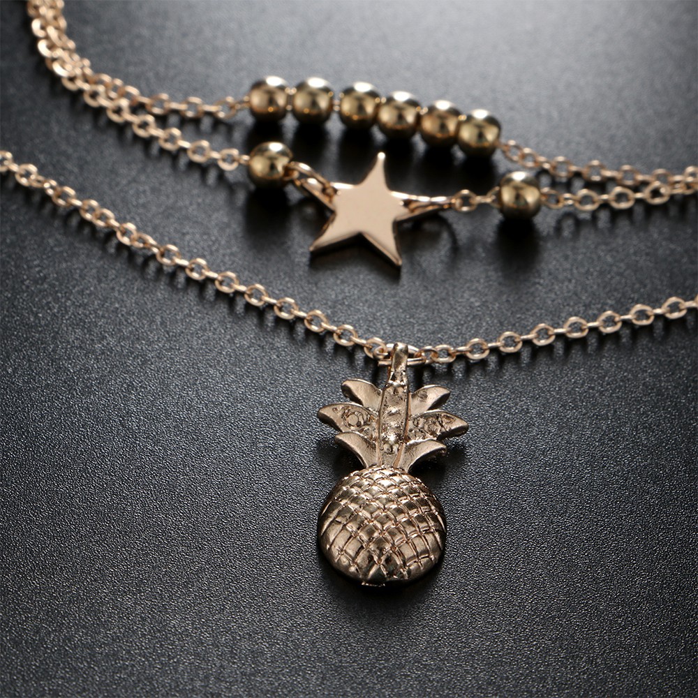 Lắc Chân Xỏ Hạt Phối Mặt Hình Quả Dứa Phong Cách Boho Thời Trang Mùa Hè Cho Nữ | BigBuy360 - bigbuy360.vn