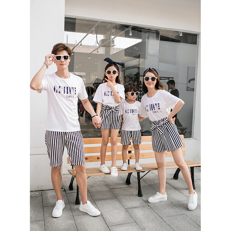 Áo Gia Đình Familylove - Mẫu Áo Gia Đình Chữ Active Năng Động