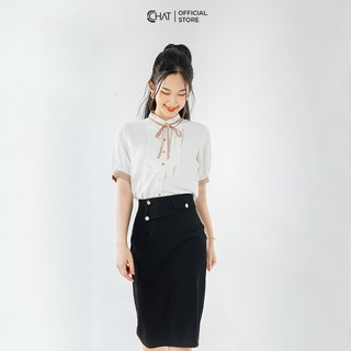 Chân váy ôm cạp lệch cài 2 cúc CCHAT