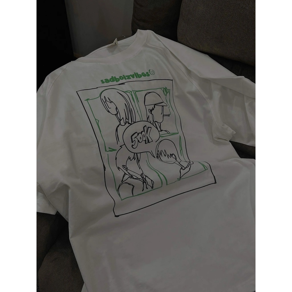 Áo Thun Sadboiz 500k Anniversary tee - pink/white