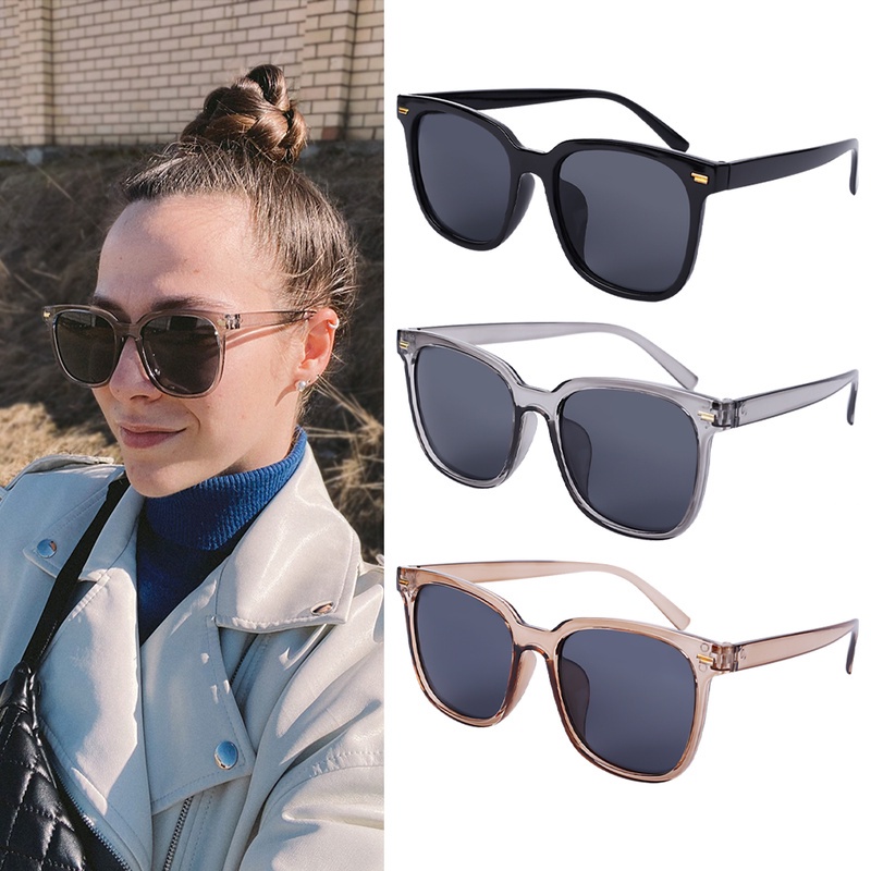 Kính Mát Gọng Vuông Chống Tia UV Phong Cách Vintage Thời Trang