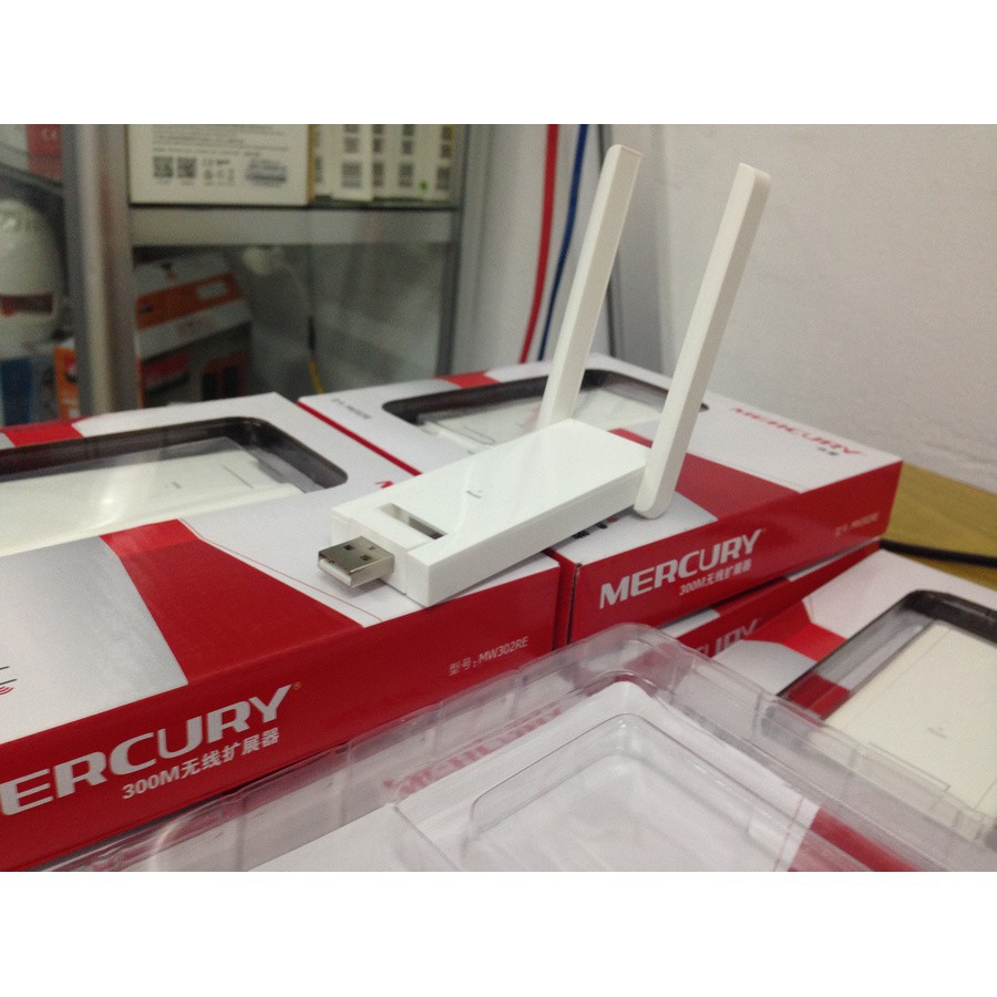 Kích sóng Wifi 300M 2 Râu MIMO mercury MW302RE | BigBuy360 - bigbuy360.vn