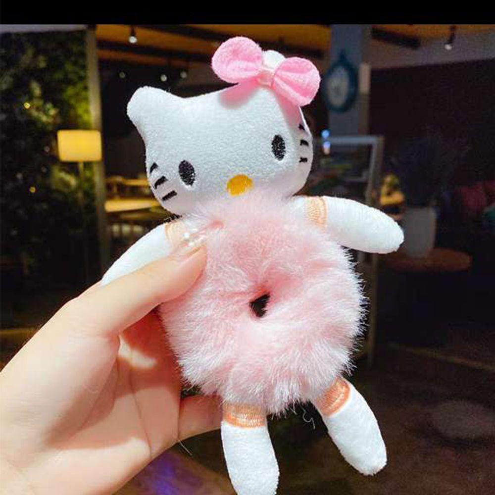 Dây Buộc Tóc Hình Thỏ / Mèo Nhồi Bông Dễ Thương Cho Bé Gái AARON1