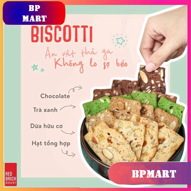 [Mã 156FMCGSALE hoàn 8% đơn 500K] Bánh BISCOTTI Gạch Đỏ 250g - Ăn Kiêng - Giảm Cân - Dành Cho Người Tiếu Đường | BigBuy360 - bigbuy360.vn