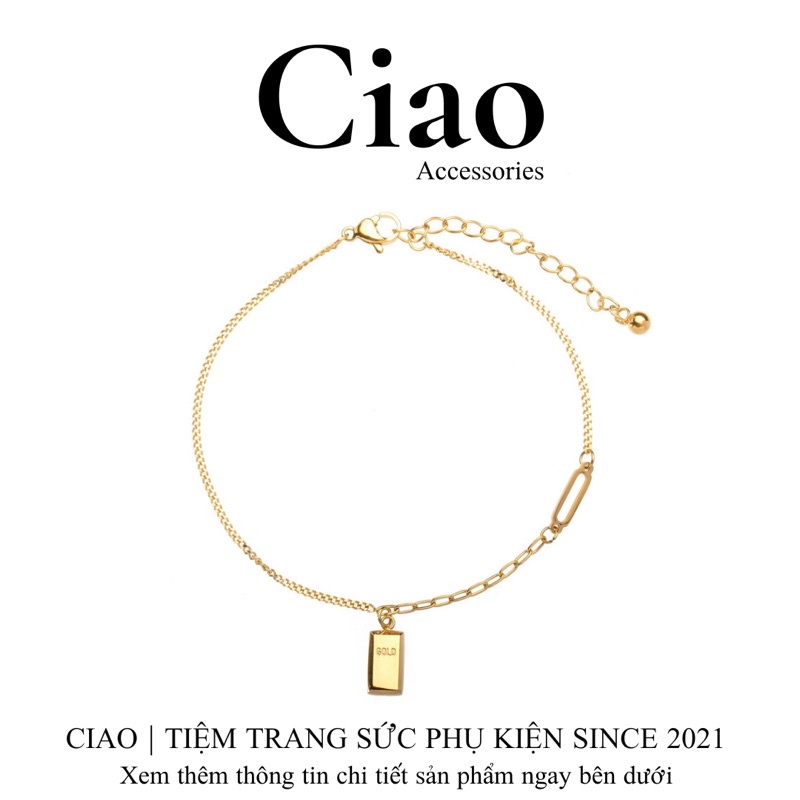 [HOẢ TỐC 1H] Vòng chân/ Lắc chân titan không gỉ thiết kế đính charm đơn giản xinh xắn Goldie Ciao