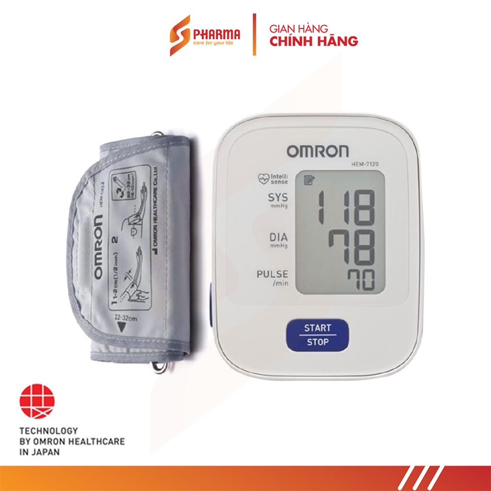 Máy đo Huyết áp Bắp tay Omron Hem-7120 | Bảo hành 5 năm  |  Chính hãng  |  OMRON Nhật Bản