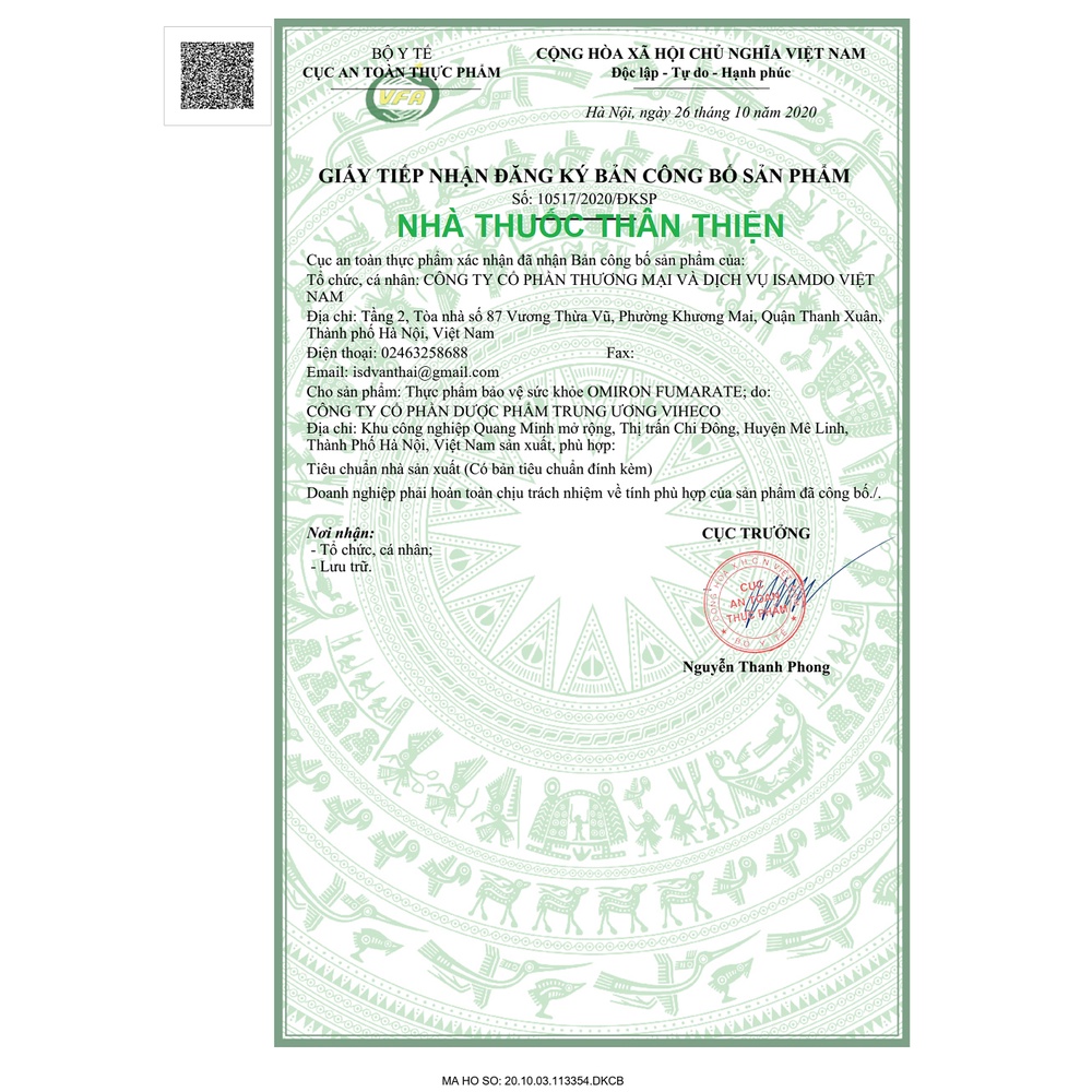 OMIRON FUMARATE – Bổ sung sắt hữu cơ cho bà bầu, người lớn và trẻ nhỏ thiếu sắt (30 viên)