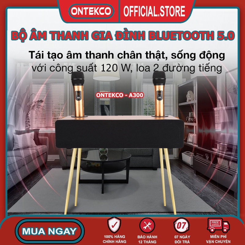 Trọn bộ karaoke gia đình Ontekco A-300 không dây hát siêu đỉnh