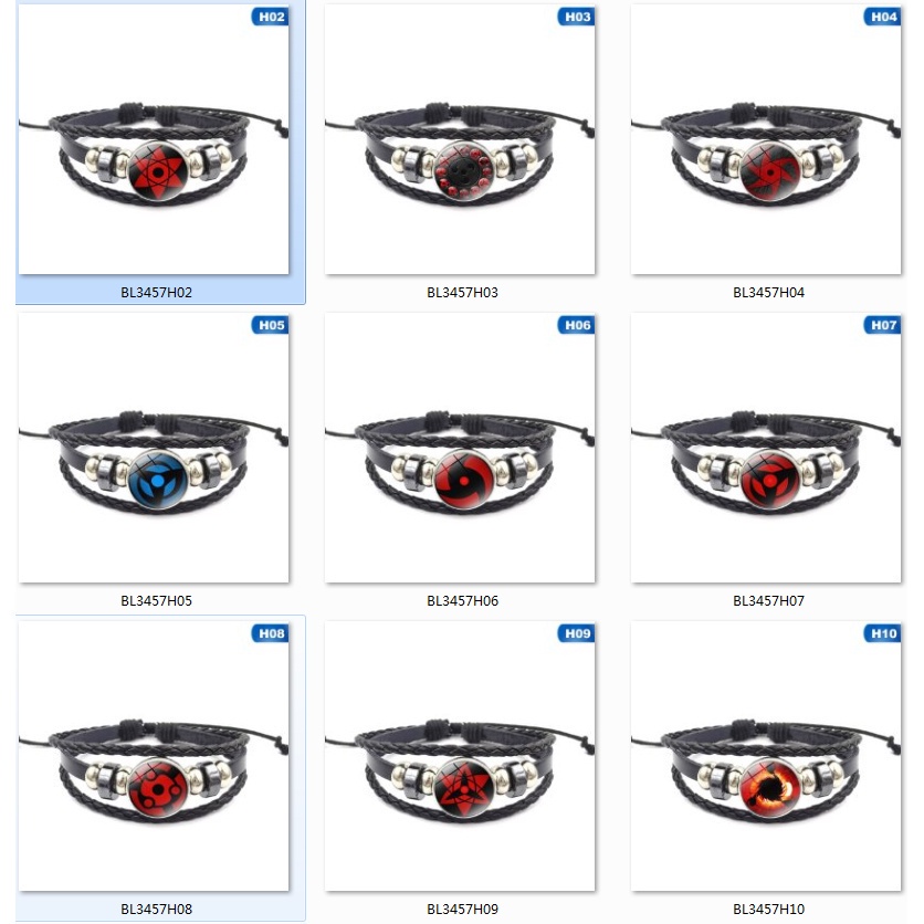 Vòng đeo tay mặt hình mắt Uchiha Clan Sharingan bằng cabochon thủy tinh thời trang