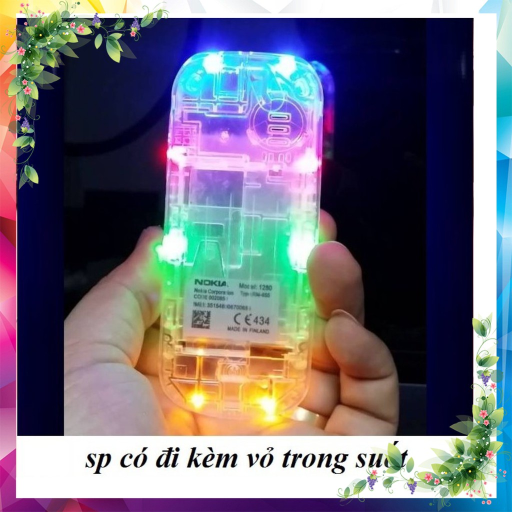 (Hàng Mới Về) Không Phải Đt_ Combo Sườn Led+ Vỏ trong, phím bi cho nokia 1202,1280 ( Sương Led)