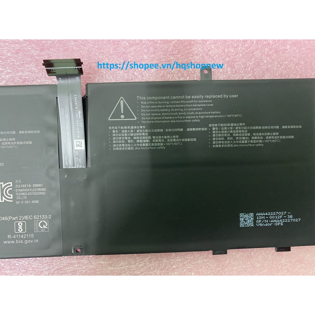 ⚡Pin DYNZ02 MICROSOFT SURFACE LAPTOP GO 12.4&quot; 1943 BATTERY AHA42227027 AHA42227028