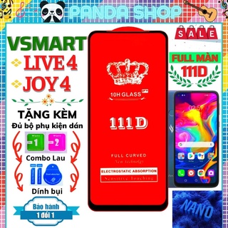 Kính cường lực vsmart joy 4 live 4 dán full màn hình 111D trong suốt - Độ cứng cực cao bảo vệ điện thoại vỡ màn hình.