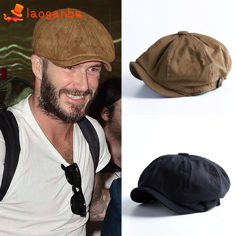 L□ Men Newsboy Cap Herringbone Baker Boy Cabbie Flat Hat Retro Newsboy Cap