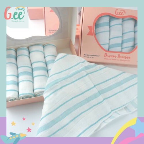 Set 5 khăn sữa sợi tre in hình (30x30) gee- mềm mịn kháng khuẩn cho bé