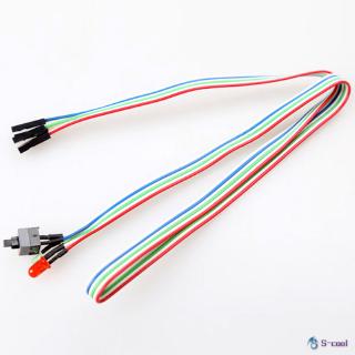 PC Desktop Case ATX Power on Reset Switch Cable with HDD LED Light