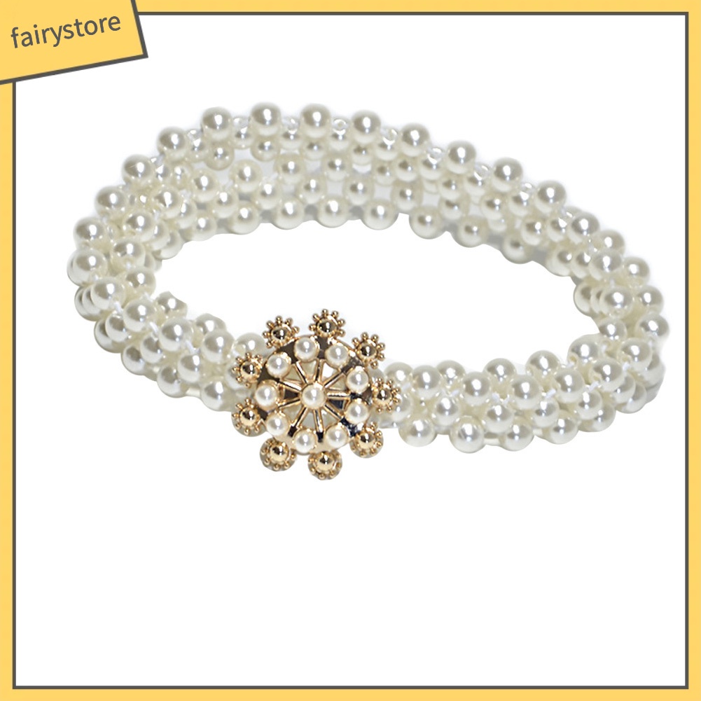 Thắt Lưng Đính Đá / Ngọc Trai Giả Xinh Xắn Cho Nữ