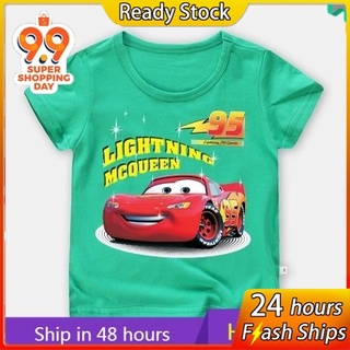 Áo Thun In Hình Xe Hơi LIGHTNING MCQUEEN Cá Tính Cho Bé